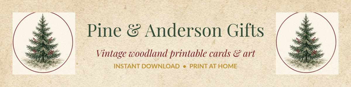 Pine & Anderson Gifts woodland watercolor banner