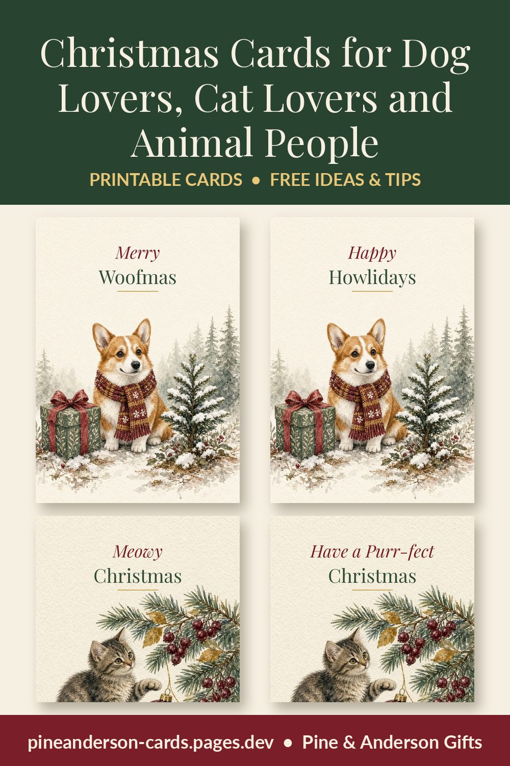 Christmas Cards for Dog Lovers, Cat Lovers and Animal People