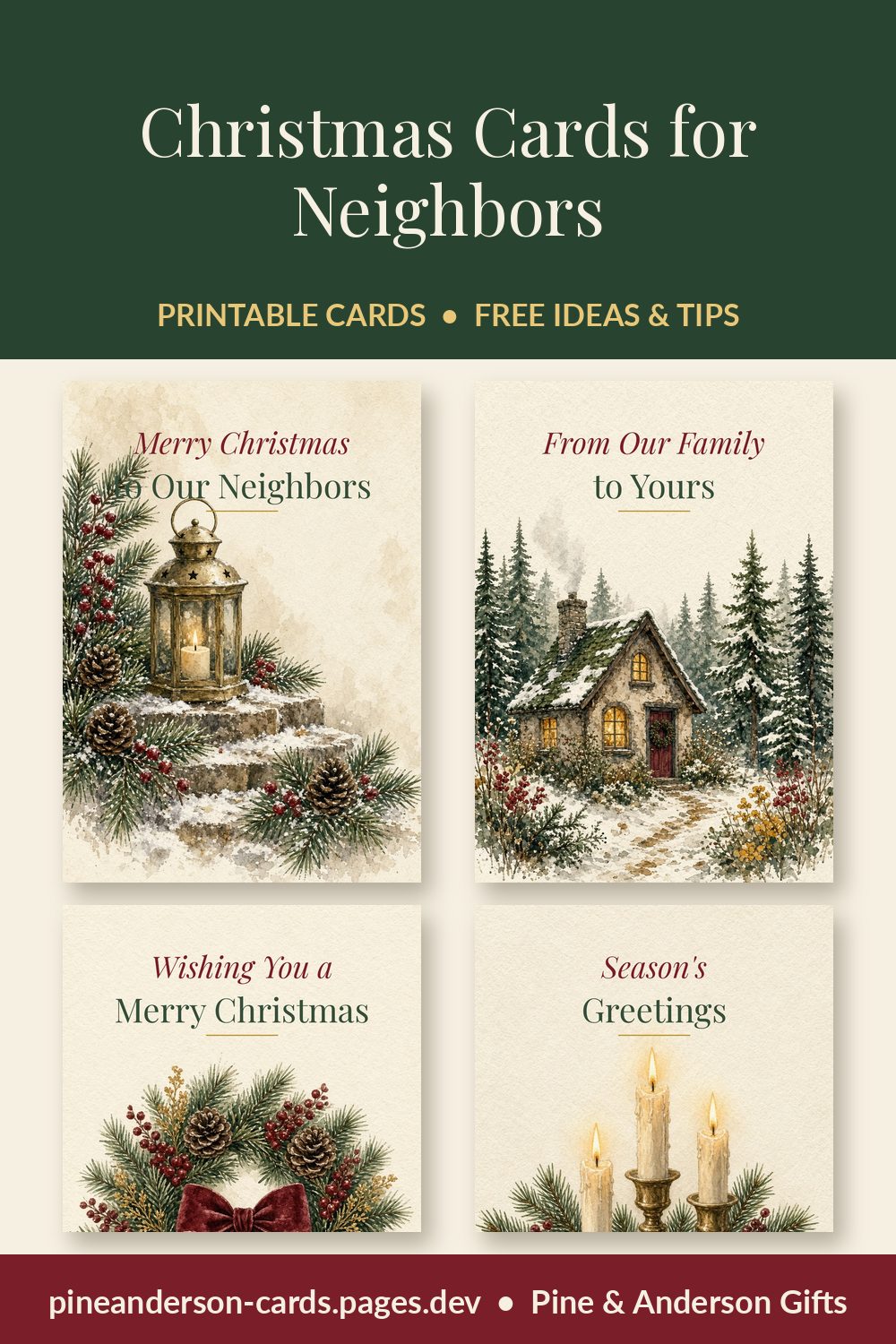 Christmas Cards for Neighbors (Friendly, Simple and Easy to Print)