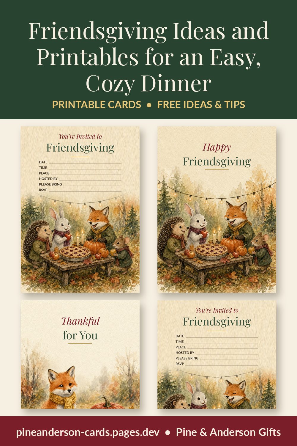 Friendsgiving Ideas and Printables for an Easy, Cozy Dinner