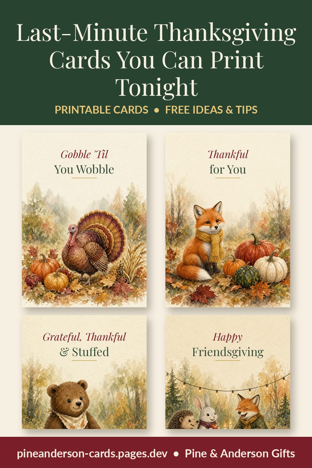 Last-Minute Thanksgiving Cards You Can Print Tonight