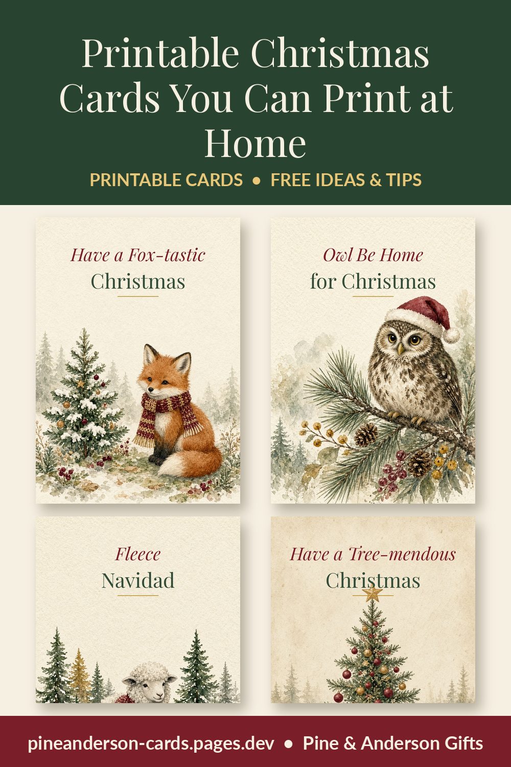 Printable Christmas Cards You Can Print at Home