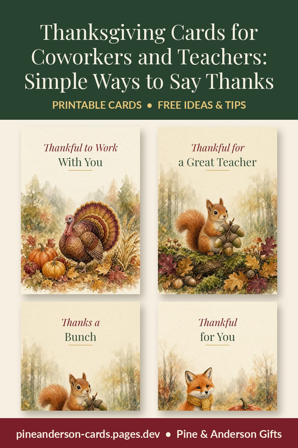 Thanksgiving Cards for Coworkers and Teachers: Simple Ways to Say Thanks
